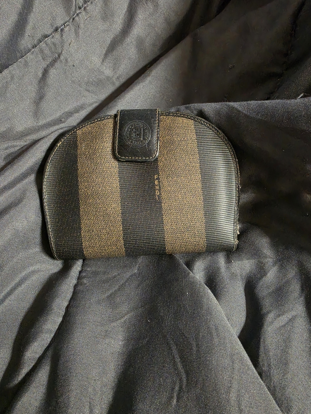 AUTHENTIC Fendi Brown and Black Striped Wallet